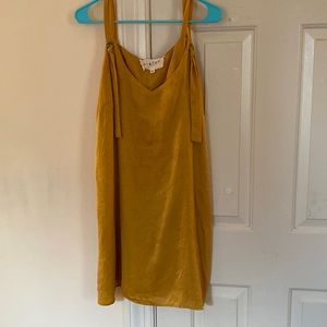 NORDSTROM HIATUS YELLOW SATIN KNOT STRAP DRESS XL